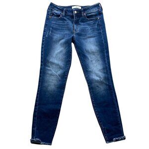 KanCan Womens Jeans Size 9/28 Skinny Frayed Hem Blue Denim Medium Wash Casual